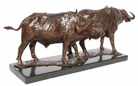 buffalo bronze african fineart